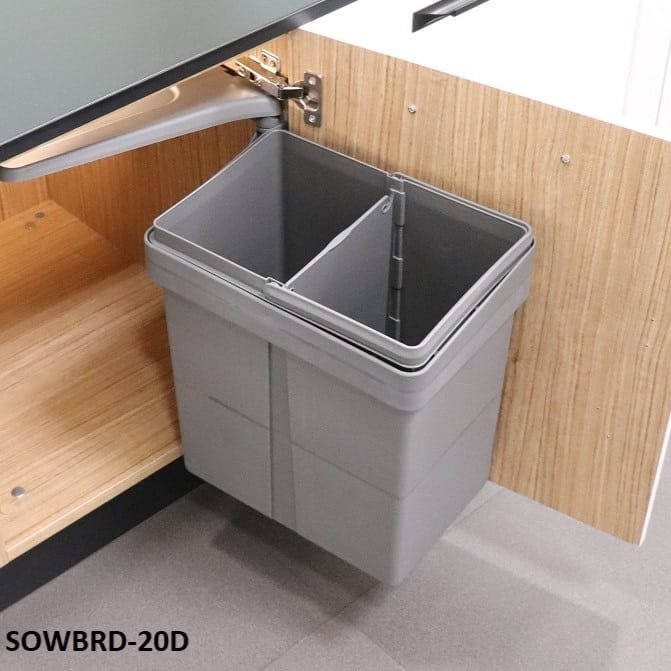 EB-Swing Out Waste Bin Rectangular (Double) Bin Holder Kitchen Solution - My Home Studio
